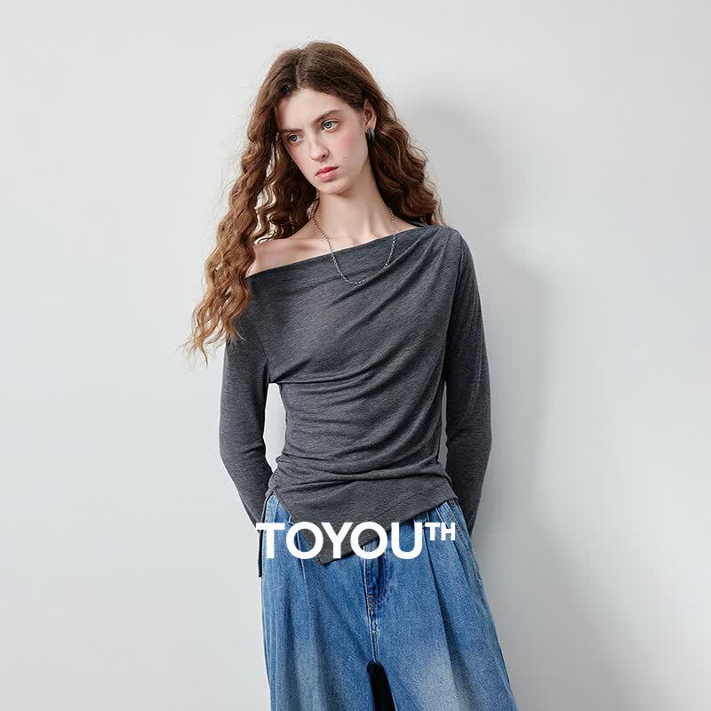 Chuyu Women s Tencel Wool Blend Long Sleeve Top L