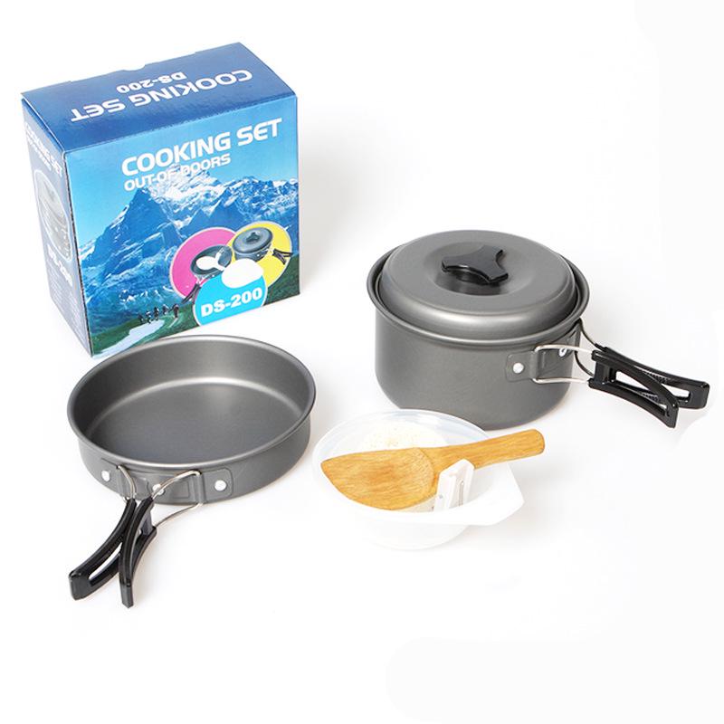 Popular Portable Camping Cookware Set: Aluminum Teapot & Cookware for 2-3 People