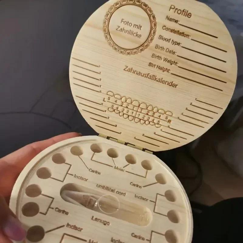 Milchzahndose Holz Kinder Zahnspeicher Zahnfee Dose Organizer Milchzähne Holz Andenken Sammeln Zähne Nabelschnurbox