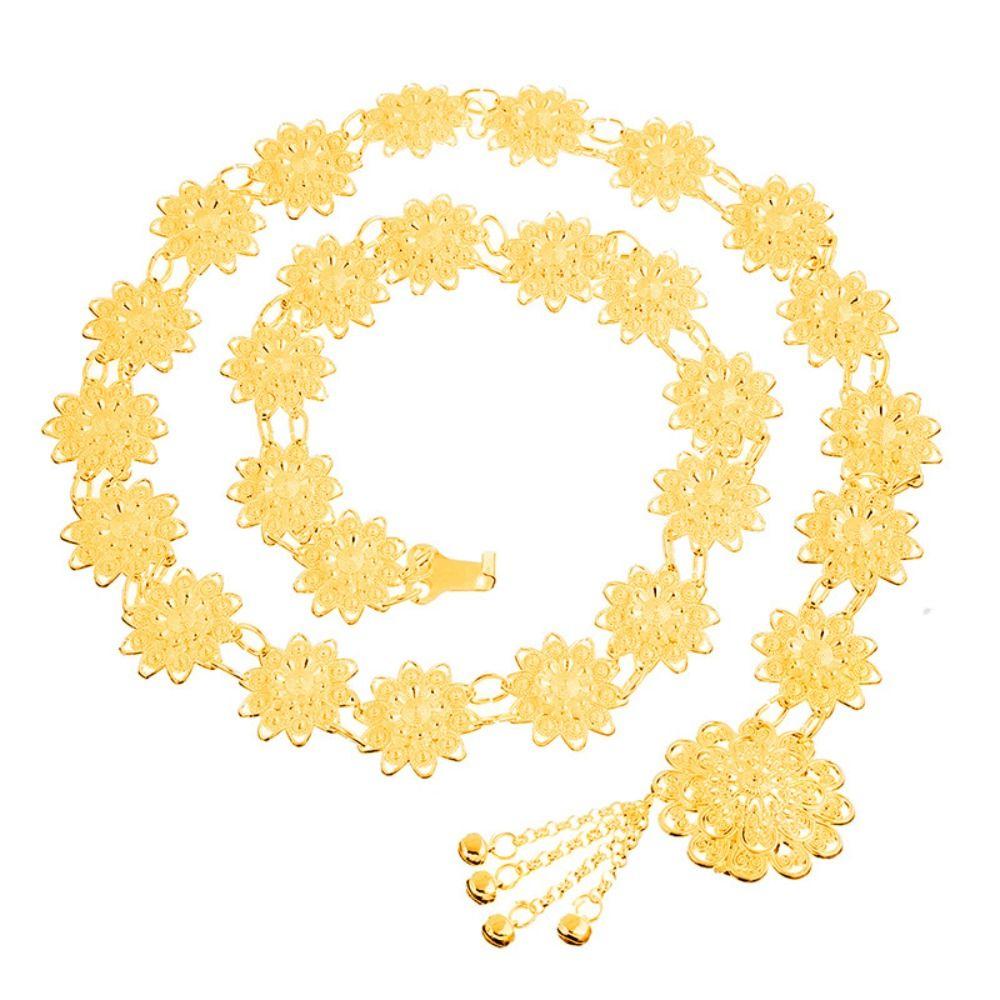 

Gypsy Hollow Flower Chain Belts Thai Turkish Afghan Dress Moroccan Belts Metal Waist Belts золотий