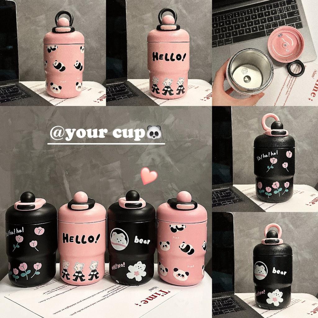 Süßer Cartoon-Isolierbecher für Mädchen, tragbare Edelstahl-Wasserflasche mit hoher ästhetischer Anziehungskraft Tb2023-603