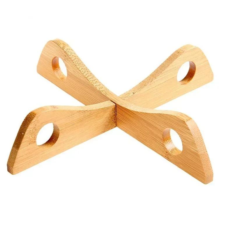 Kitchen Tools Insulated Wooden Frame For Dining Table Steamer Mat Pot Holder Creative Clay Pot Storage Accessory Small Tools