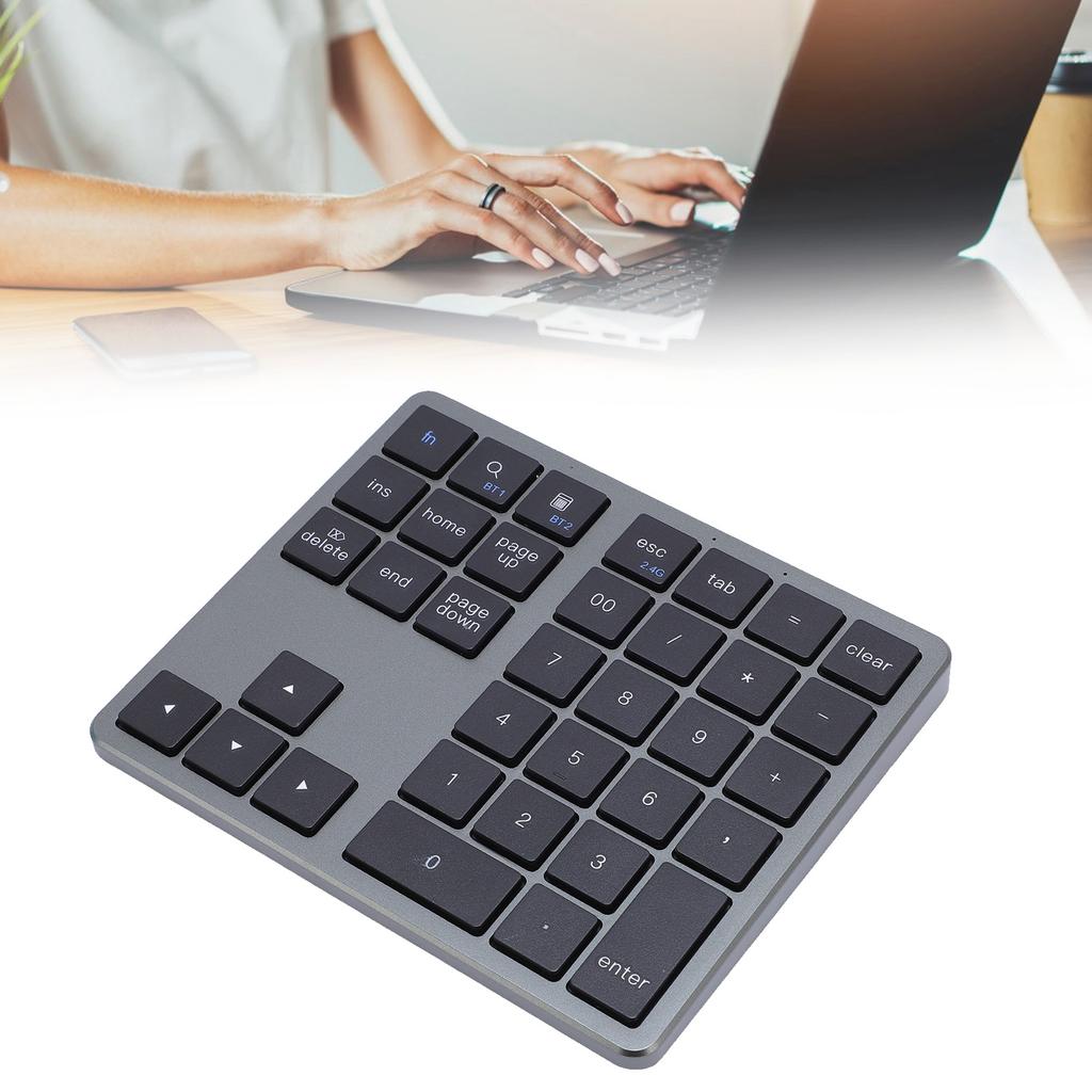 Number Pad Wireless Dual Mode 35 Keys Rechargeable Numeric Keypad for Laptop PC Tablet