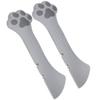 2pcs Multifunction Pet Cat Paw Can Opener Food Spoon Silicone Lightweight Washable for CatGray