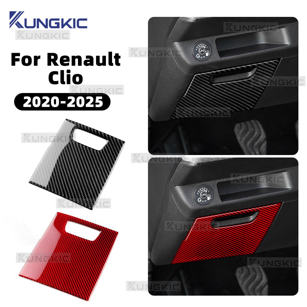 Naklejka wewnętrzna w stylu włókna węglowego do Renault Clio 5 MK5 2020 2021 2022 2023 2024 2025 LHD Panel wewnętrzny