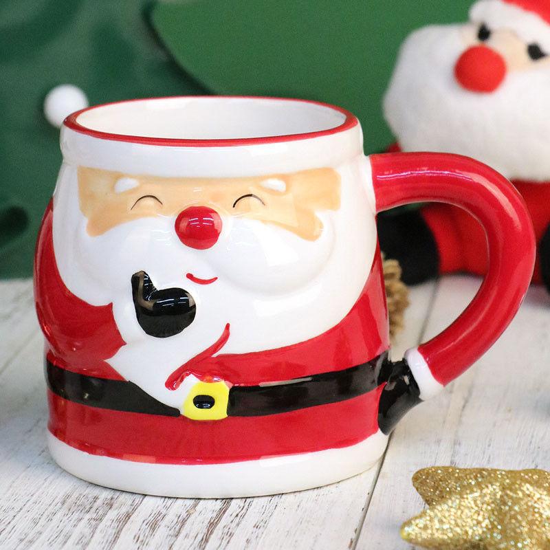 Weihnachtssockenförmige Tassen Weihnachtsmann Keramik Wasser Kaffeetasse Kreative Trinkgefäße Weihnachtsgeschenk Heiße Getränke wie Milchtee
