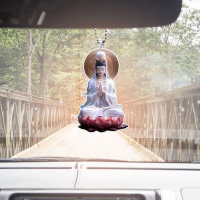 Ozdoba 2D Akrylowa Jezus Chrystus Dekoracja Wisząca na Lusterko Wsteczne Samochodu Wnętrze Auta Prezent Religijny dla Chrześcijan Retro Akcesoria Wiary