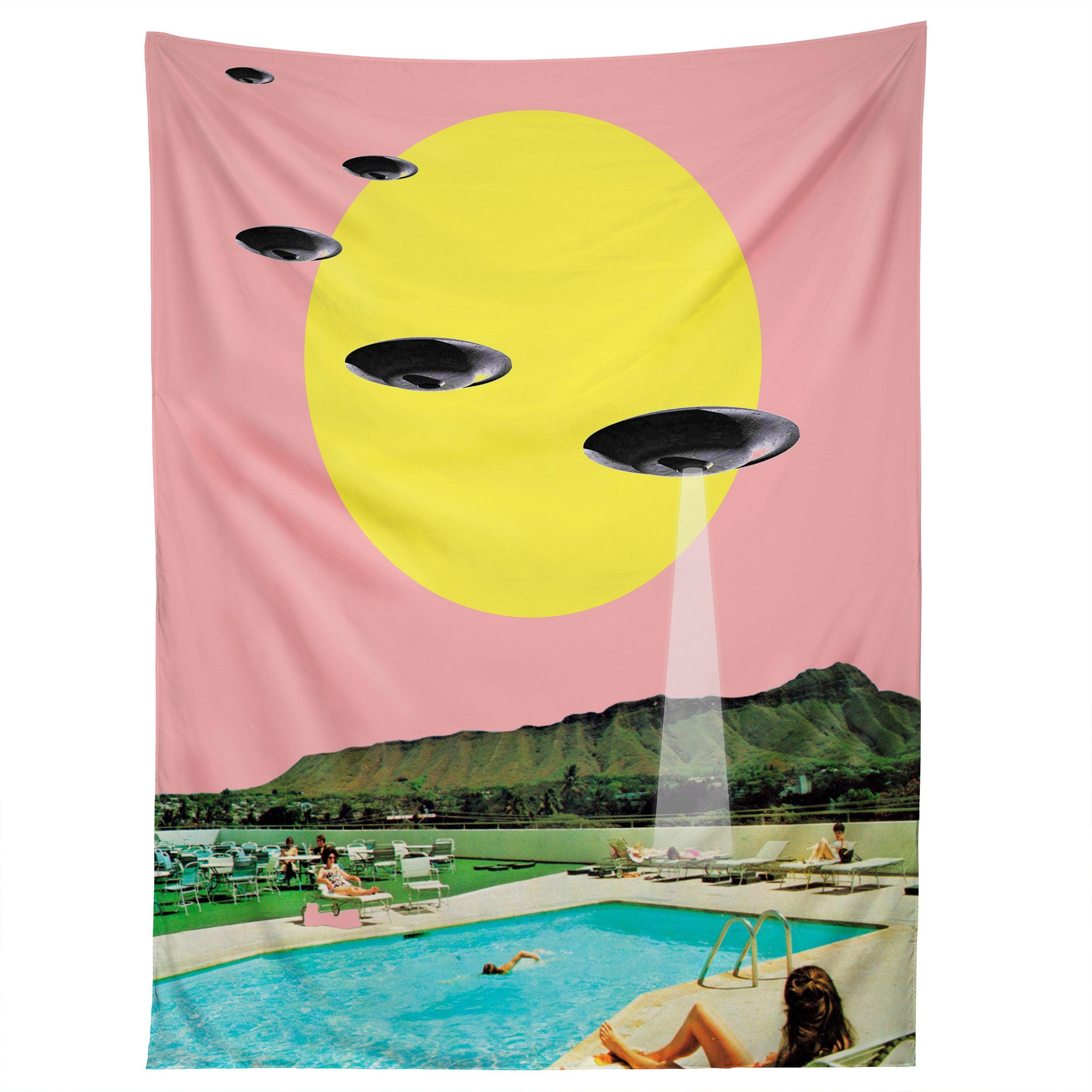 INVASION ON VACATION UFO tapestry 75x100