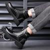 Fashion 2025 Winter Shoes Mens Snow Boots Warm Plush Fashion Brand Male Ankle Boots Pure Black Non-slip Thick Sole D582