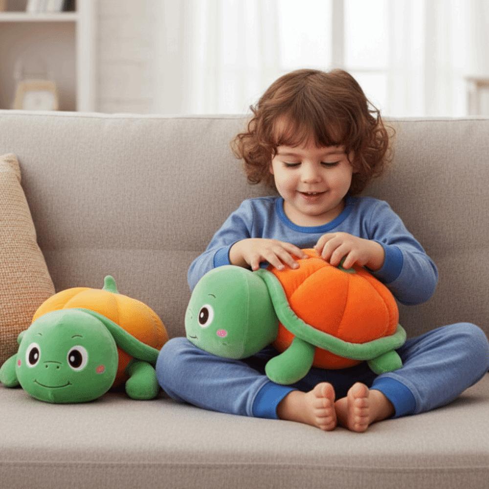 Fluffy Pumpkin Turtle Plush Toys Persimmon Turtle Animal Plush Doll Turtle Stuffed Doll Car Decor