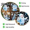 Blue Christmas Theme Decor Snowflakes Santa Static Sticker Waterproof PVC Window Reusable Holiday Scenes Decal Decorative Removable Cling for Party