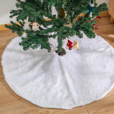 Cross-Border White Plush Christmas Tree Skirt - Interior Decoration & Festive Atmosphere
