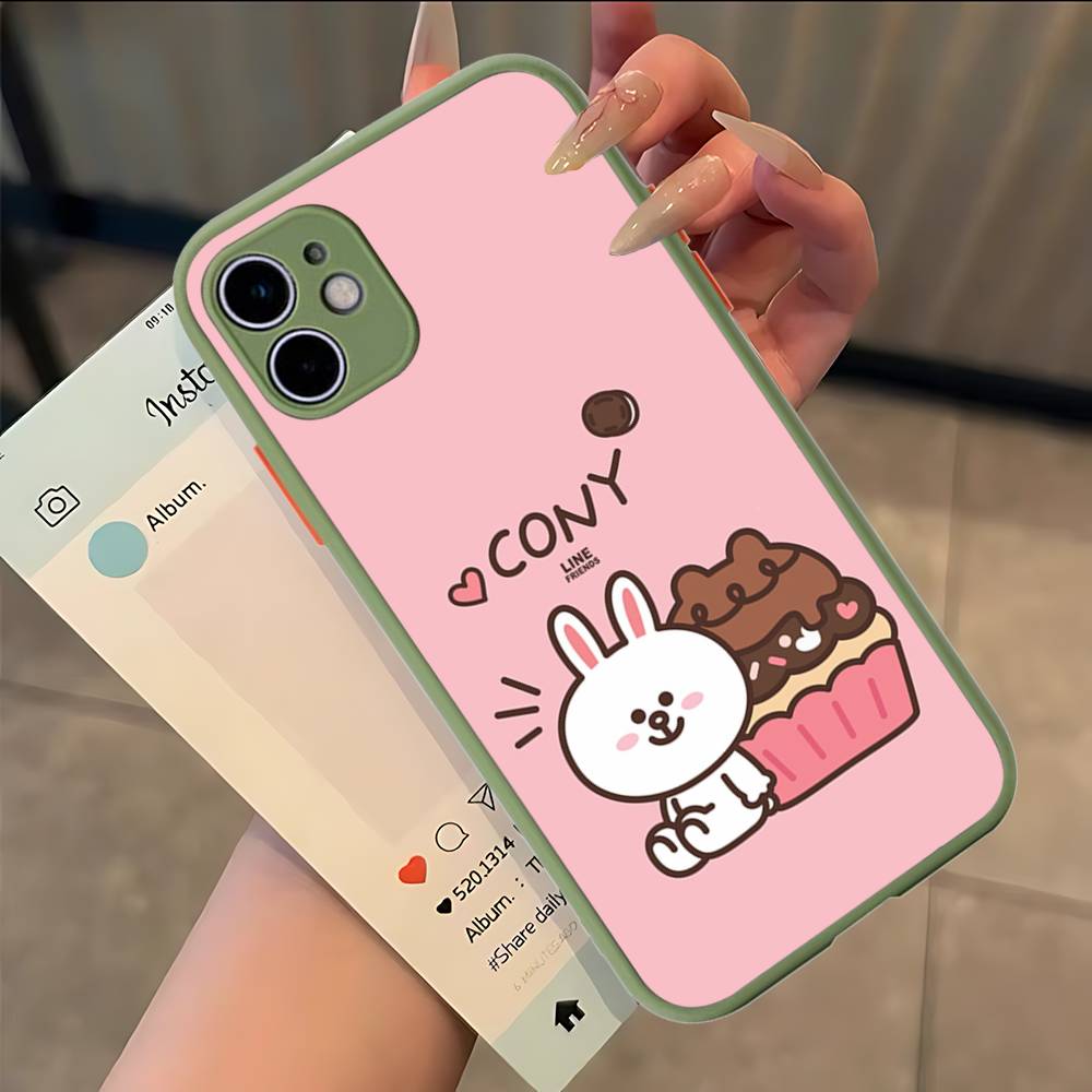 Cartoon Cute C-Cony B-Brown Phone Case For IPhone 11 12 13 14 15 16 Pro Plus X XS MAX Matte Bumper Shockproof Cover