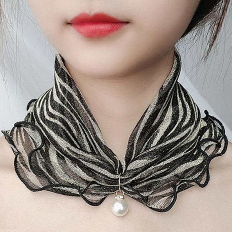 Frühling Sommer Chiffon Halskragen Schal Damen Kopf Dünn Sonnenschutz Vielfalt Klein Seide Anti-UV Schal Maske Multifunktionsschal