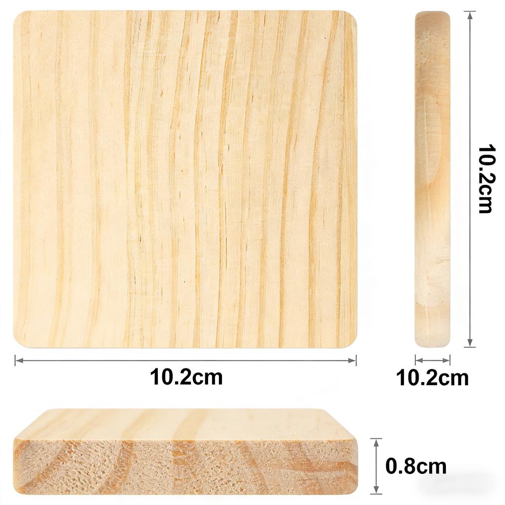Solid Wood Coasters with Logo Engraving Square Round Heart Shapes Wooden Coasters for Home Use Heat-Insulating Wooden Coasters