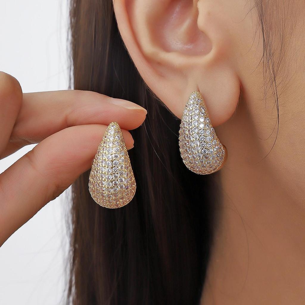 Elegant Teardrop Micro-paved Full Diamond Luxury Earrings for Women