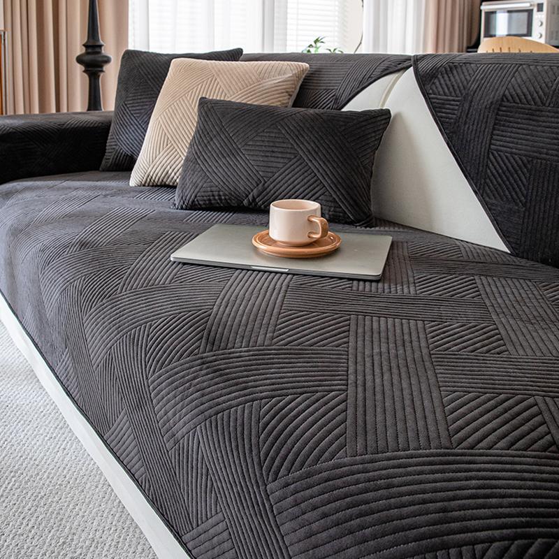 

Простая ретро вышитая подушка для дивана, всесезонный нескользящий кожаный чехол для дивана, ткань-полотенце для спинки и подлокотников 90*160cm