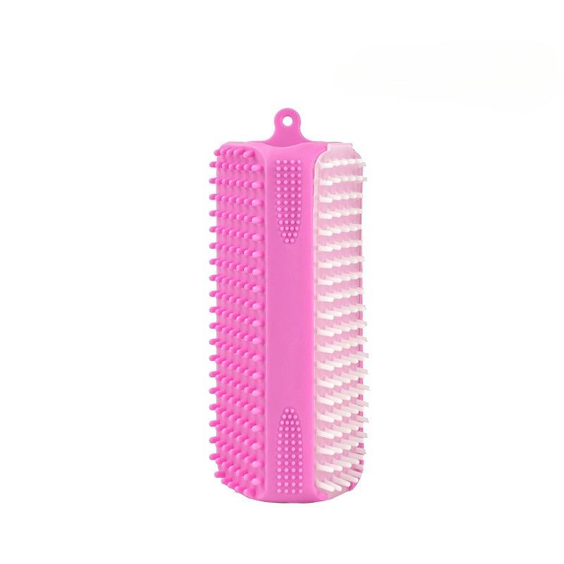 

Pet Hair Removal Brush Cats Dogs Hair Removal Effective Bathing 3-in-1 Silicone Pet Hair Cleaning Brush рожевий