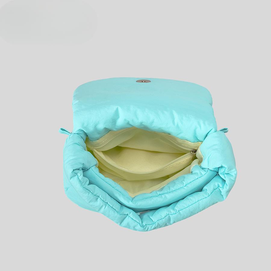 Dámská klopová kabelka na klip z bavlny, malá kabelka v bonbónové barvě, přes rameno/crossbody, roztomilá lehká sedlová kabelka