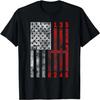 Stick Shift American Flag Muscle Car 6 Gears Mechanic Shirt T-Shirt
