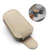 Maitya Beige Car Sun Visor Glasses Holder Leather Material Car Storage Ticket Card Sunglasses Storage Leather Sunglasses Clip Glasses Clip