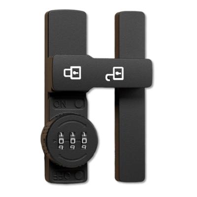 Solunaterra Sliding Door Lock, Aftermarket Combination Door Lock, for Rooms, Windows, and Entrances (Black Fluorescent, Horizontal Type)