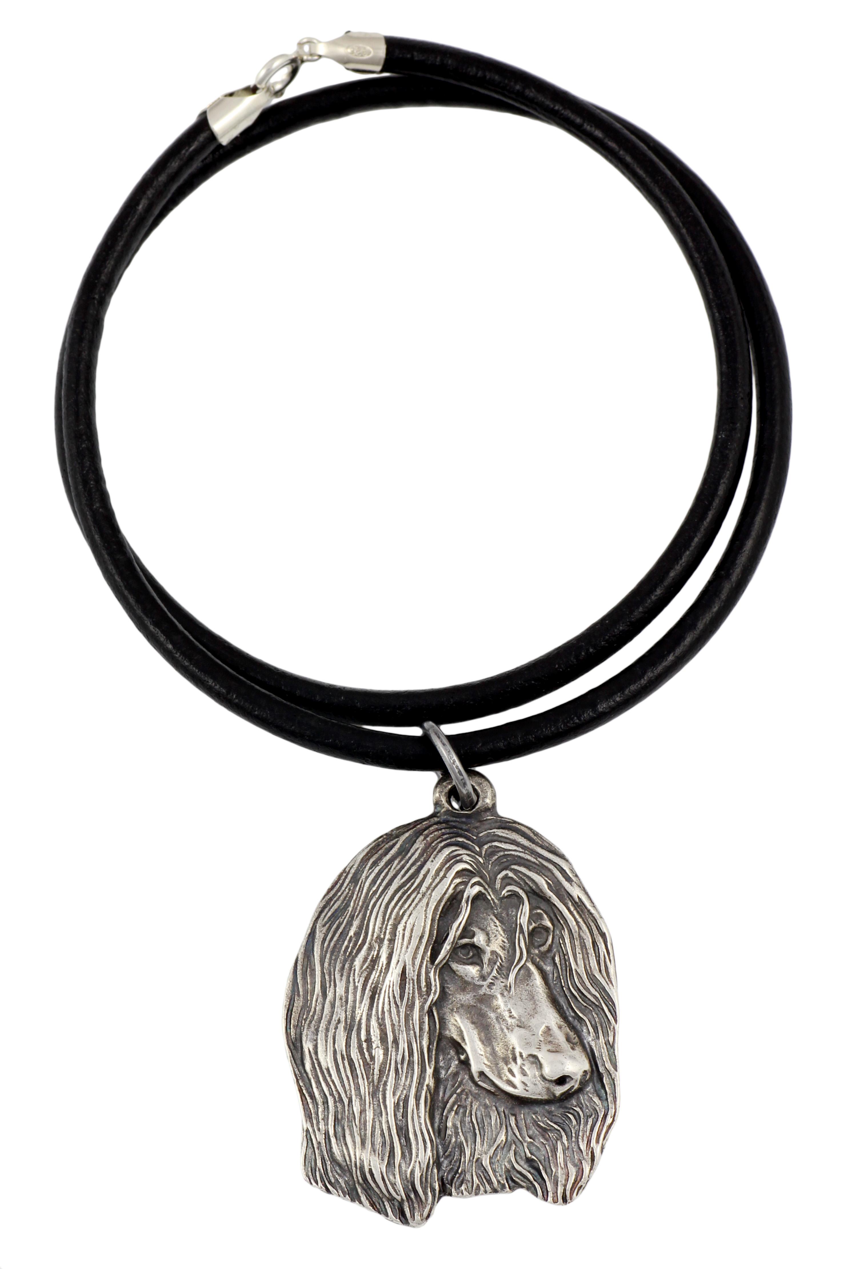 

Afghan Hound, Tazi II - Necklace with dog, silver-plated pendant for dog fan, unique jewelry by Art-Dog brand срібний