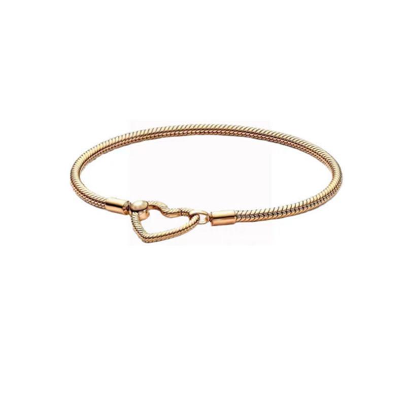 Thick Love Snake Bone Chain Bracelet In Gold And Rose Gold Base Chain