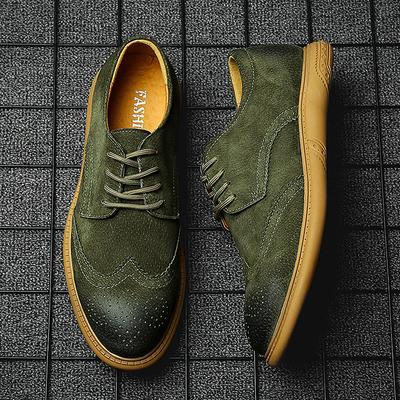 Men Dress Shoes 2024 Autumn New Brogue Men Leather Shoes Vintage Carved Formal Flats Men Wedding Shoes Plus Size 46