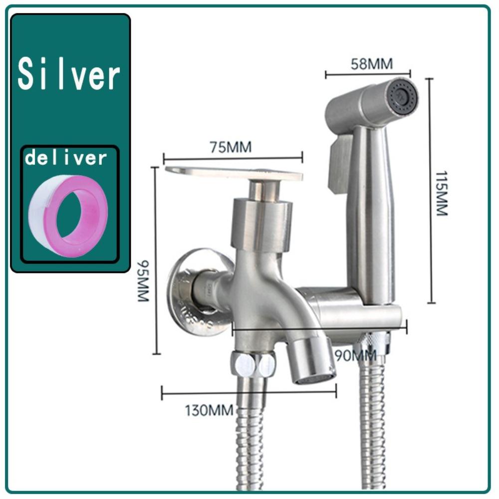 

1 вход 2 выхода Душ Shattaff Многофункциональные душевые наборы Портативный туалетный распылитель серебряный