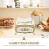 Gold Edge Tissue Box Home Storage European Style Case Rose Pattern Holder Abs Plastic Kitchen Ganization Boxes
