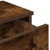 Wall Mounted Shelf with Drawers Smoked Oak Finish 100 x 37.5 x 19 cm