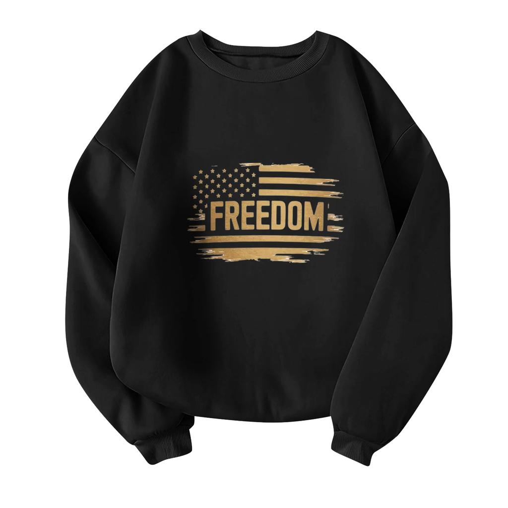 Unisex Fashion Casual Long Sleeve  Print Round Neck Top