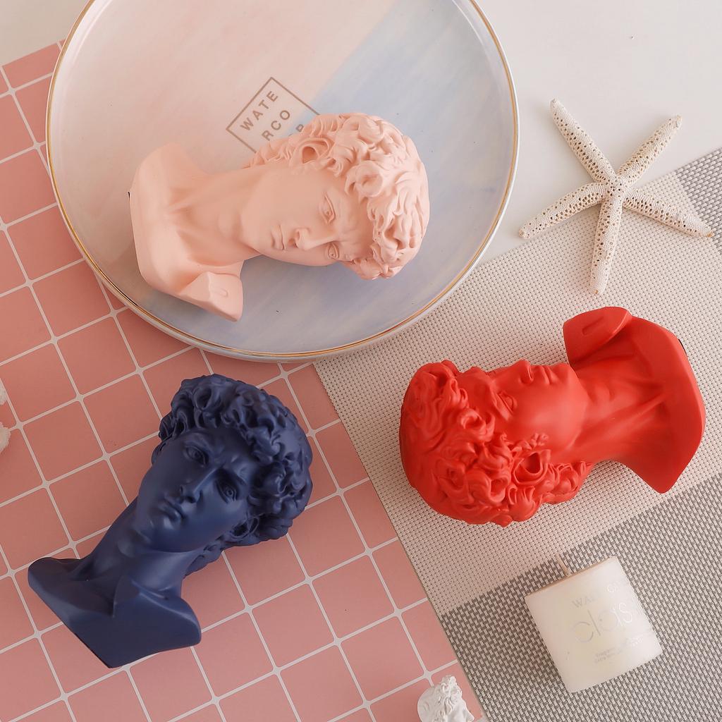 Dropship David Statue Bust Head Sculpture Cheap Red Blue White Resin the David Bust