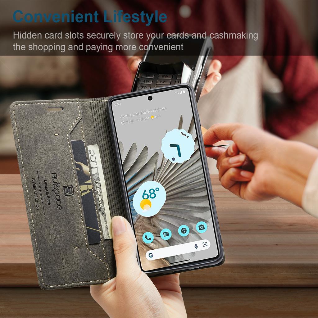 Custodia Portafoglio per Google Pixel 7 6 Pro, Slot per Schede con Blocco RFID, Supporto, Custodia per Telefono in Pelle PU, Copertura Magnetica a Flip per Pixel 6 Pro