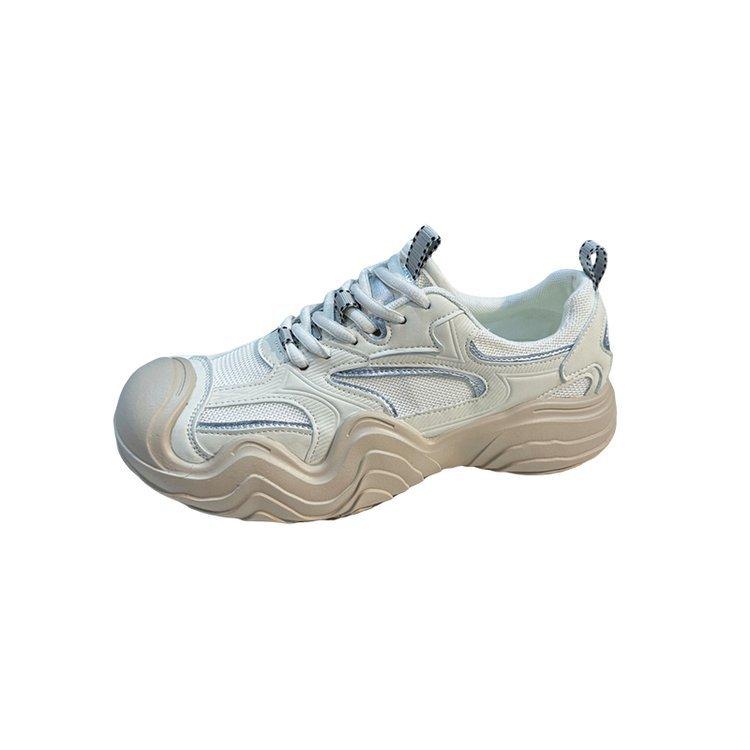 Thick-soled casual breathable mesh sneakers women's 2025 new summer comfortable outdoor hiking shoes travel board shoes women