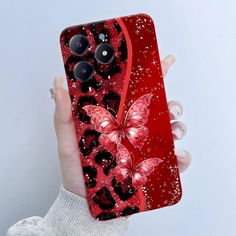Para Realme C61 C63 Funda de Teléfono Diseño de Niña con Flores Silicona Suave TPU Carcasa Trasera para Realme Narzo N63 C 63 Fundas RealmeC61
