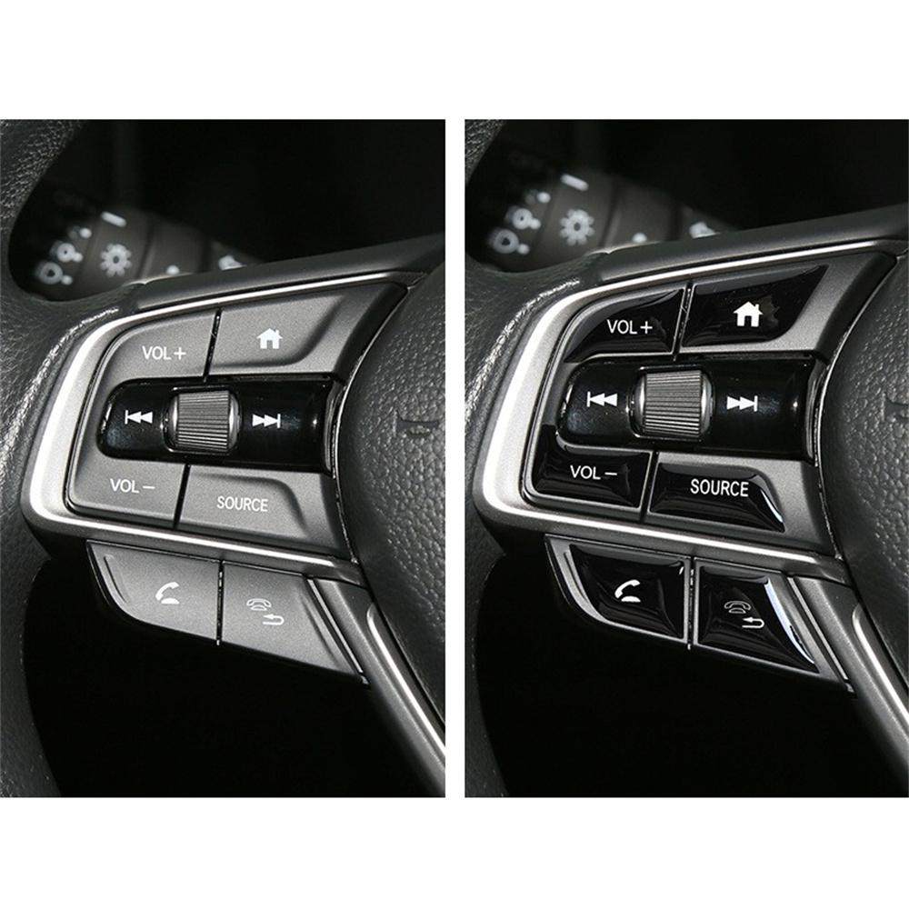 For Honda Accord 2018-2021 Steering Wheel Button Frame Trim Cover Stickers Black