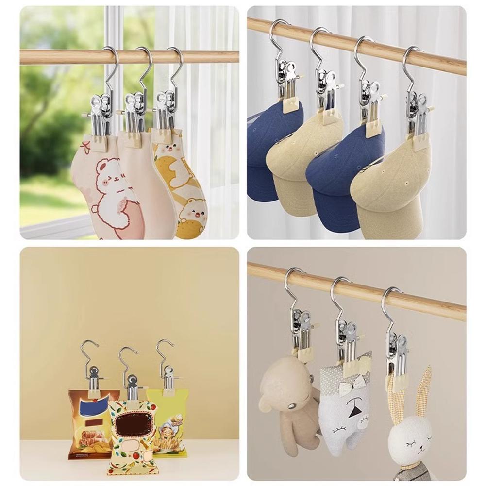 10-50x Premium Stainless Steel Clothespins with Hook Laundry Clothes Pegs for Hanging Clothes Pants Hanger Tongs Clip Hook Clip