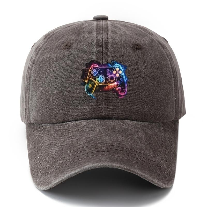 Game console patterned baseball cap, unisex curved brimmed cap, fashionable and versatile daily wear duckbill cap, holiday gift