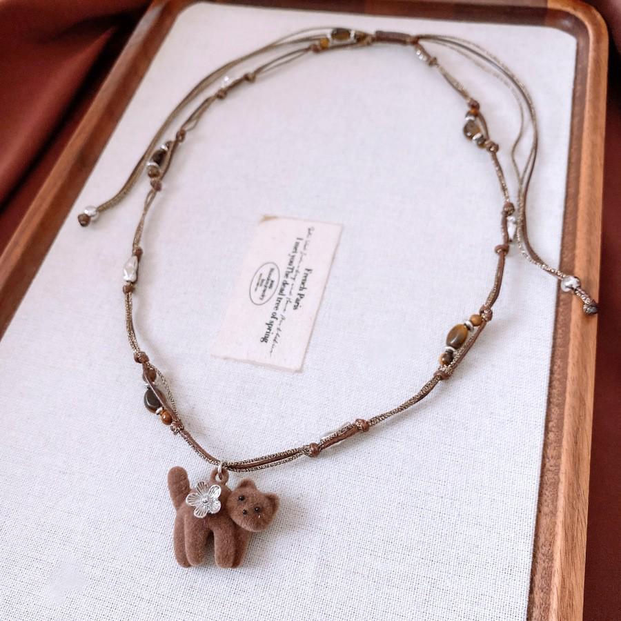 Sun & Stone Pendant Necklace - Titanium & Stainless Steel Clavicle Chain Jewelry