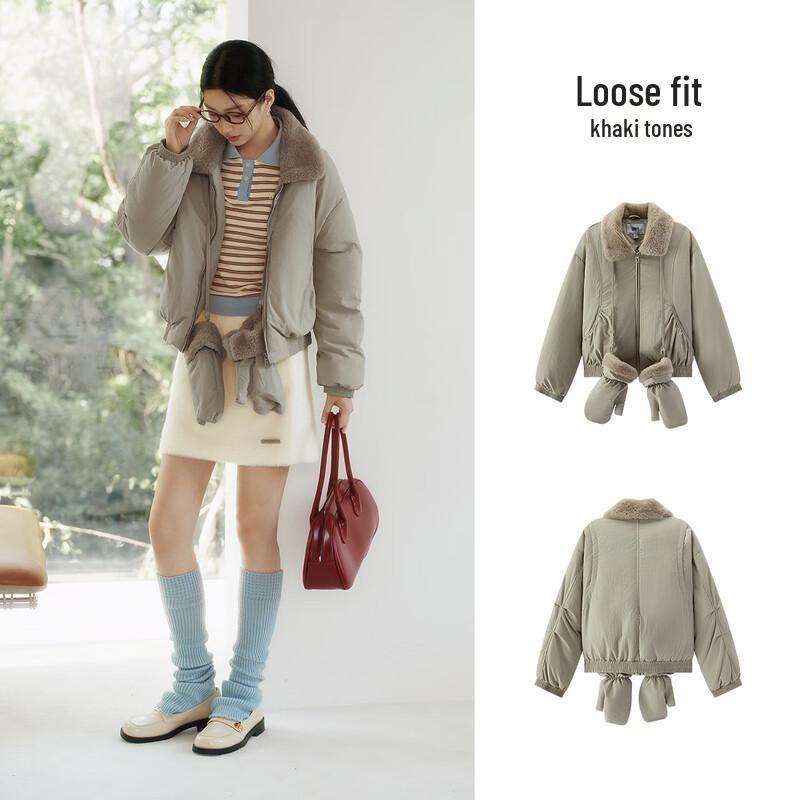 Semir Women's Retro Plush Lapel Padded Coat