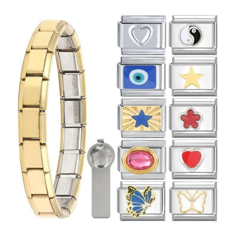 Sturdy 9mm Italian Charm Bracelet Stainless Steel Gold Silver Modules for Women Men Youth DIY Fashion Statement