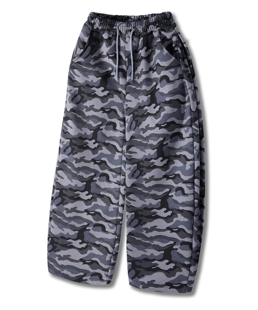Yosemiti Gekräuselte Raffung Ballon-Jogginghose Camouflage Grau Ylp-602