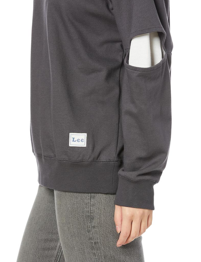 Lee Layered Sleeve Remake Charcoal Gray Women's 2-Way Sweatshirt,