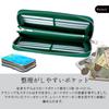 HANATORA Genuine Leather Long Wallet, Shrink Leather, Zippered, Slim, Card Case, Passbook Compartment, Bill Compartment, Simple Design, Dark