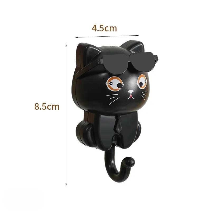 1PC cartoon sunglasses with creative hooks no holes no marks strong adhesive hooks cat hooks