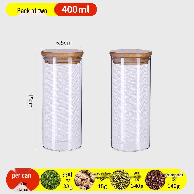 Food-Grade Borosilicate Glass Tea Canister for Coffee, Flower Tea, and Powder - Moisture-Proof Storage Jar