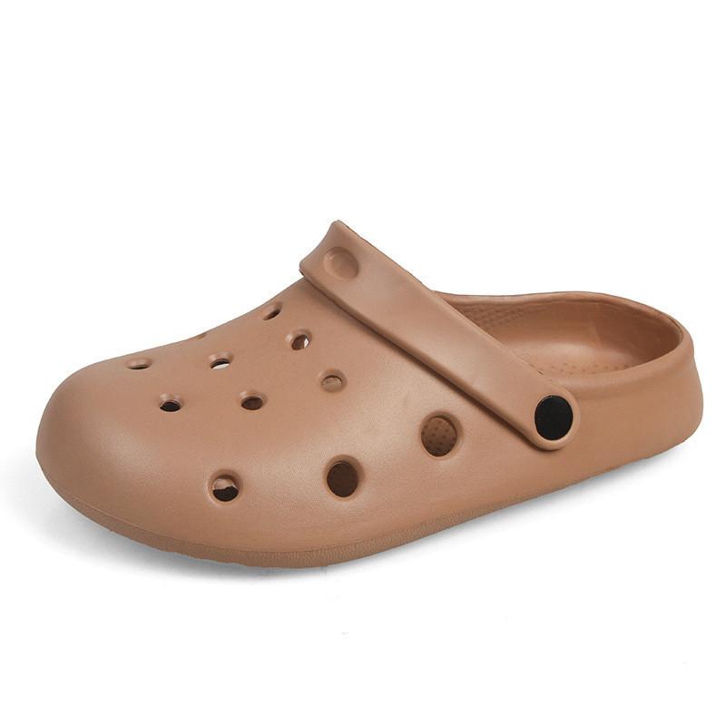 

Spot 2025 new hole shoes women s summer wear thick bottom stepping on shit feeling beach bag head drag couple sandals men 44/45 (normal size)