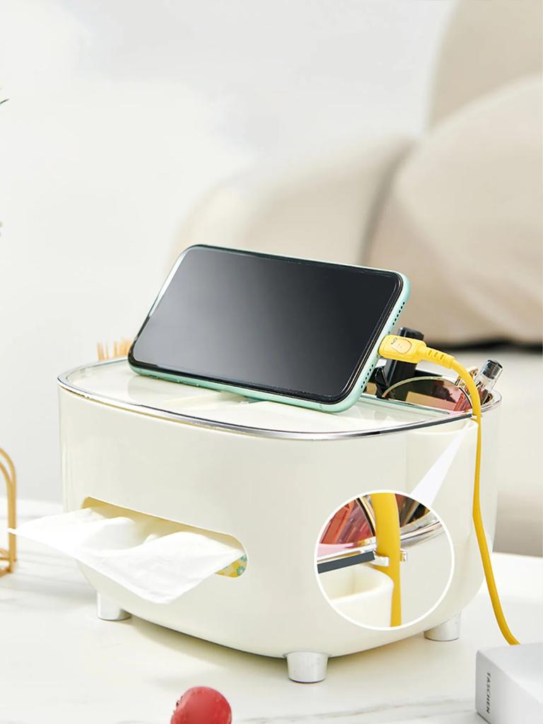 Multi Functional Tissue Storage Box Napkin Holder Living Room Office Desktop Sundries Organizer Paper Tissue Case